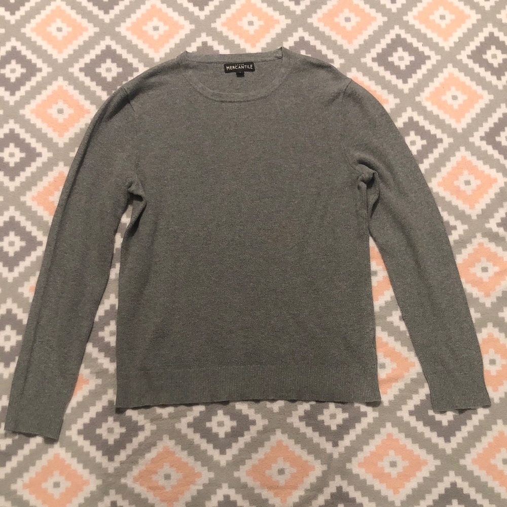 J.Crew Mens Mercantile Gray Long Sleeve Sweater Size Medium